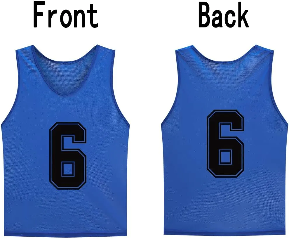 12 Pack??-12??Numbered Pinnies/Soccer Training Bibs/Basketball Jerseys for Kids,Youth and Adults
