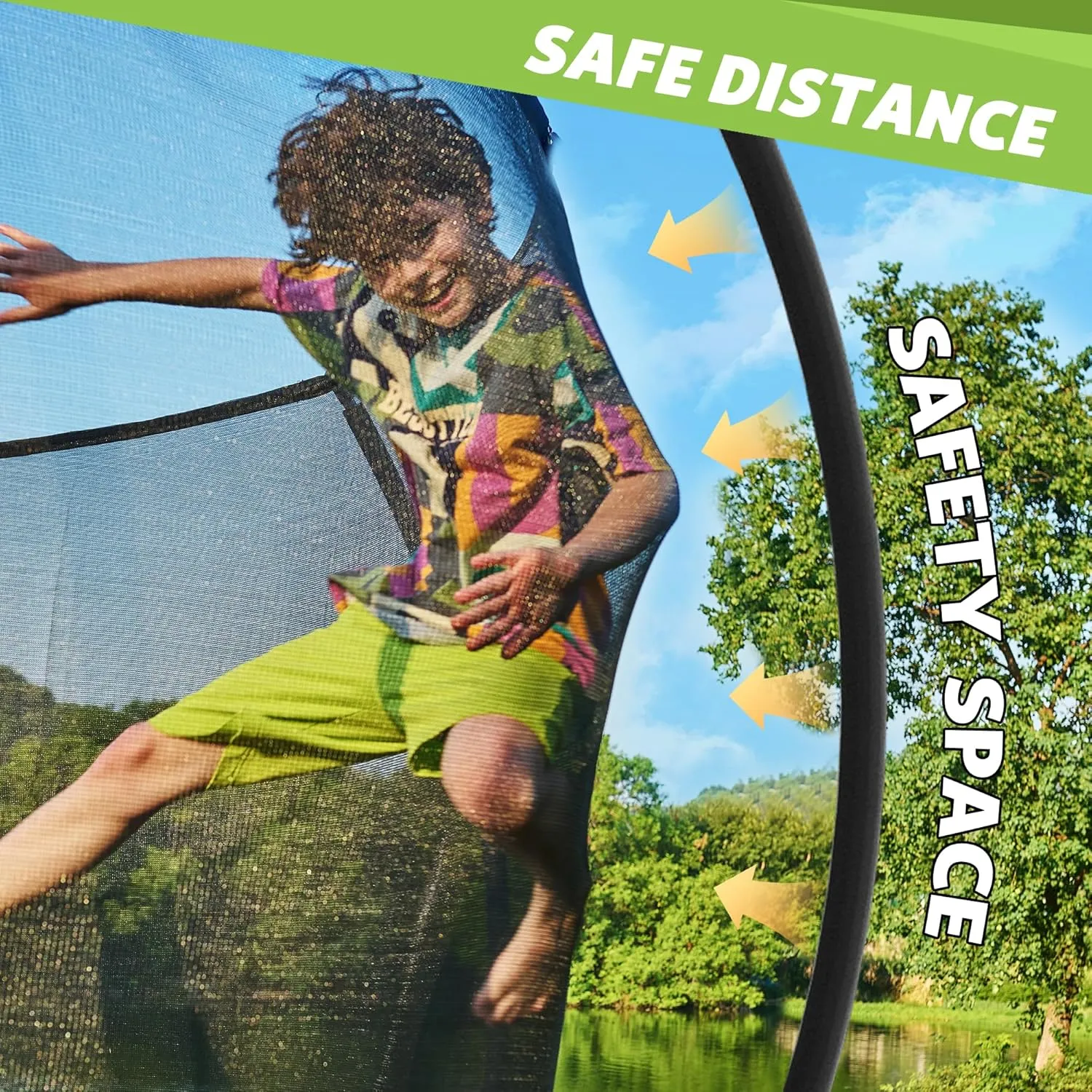 14FT 12FT 10FT 16FT Trampoline with Safety Enclosure, Anti-Rust Coating  ASTM Certified, Heavy-Duty Outdoor Trampoline with Ladder  for Kids & Adults