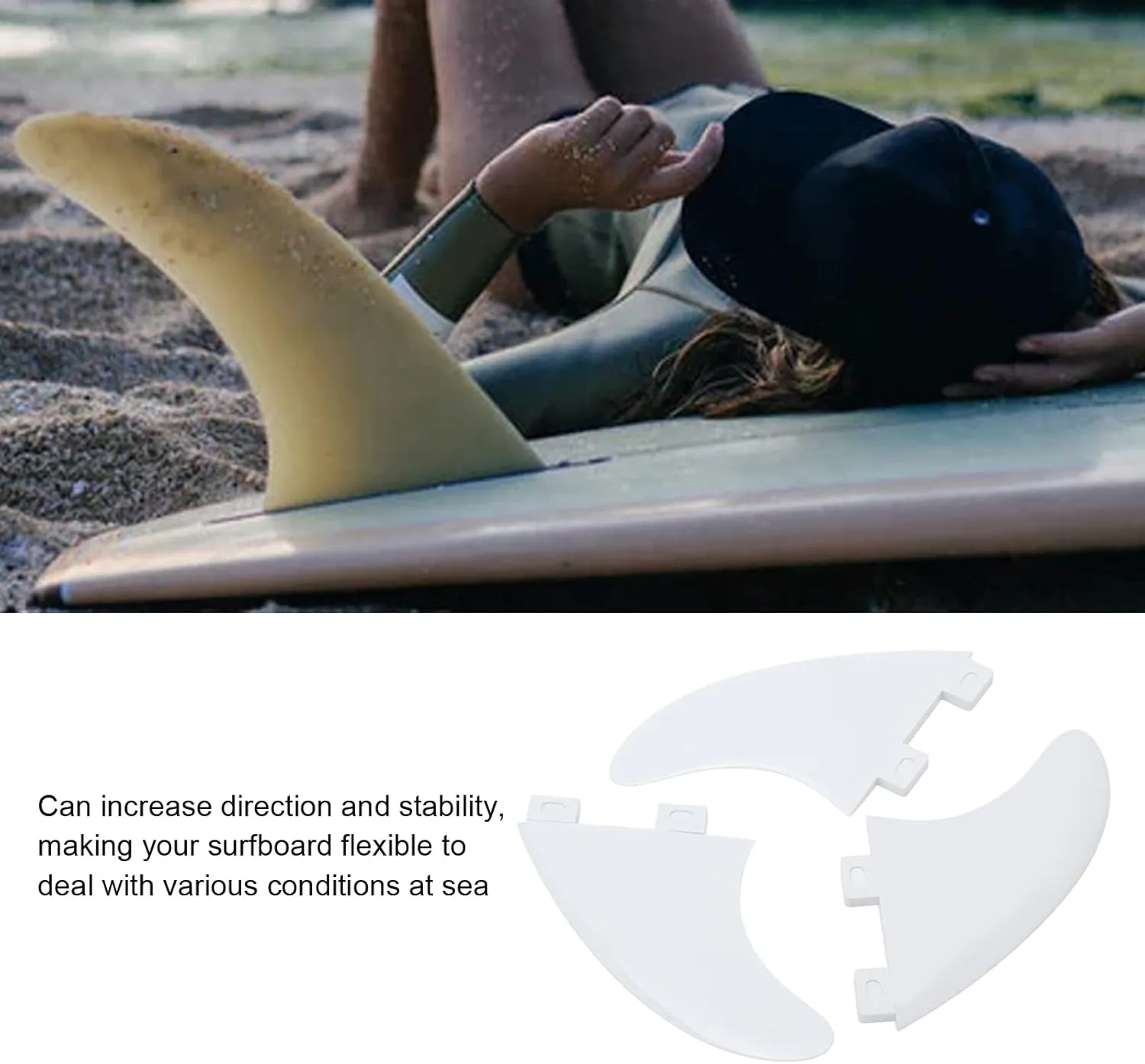 3PCS Surfboard Fin Replacement PVC Paddle Board Fin Surfboard Accessory for Outdoor Surfboard Accessory