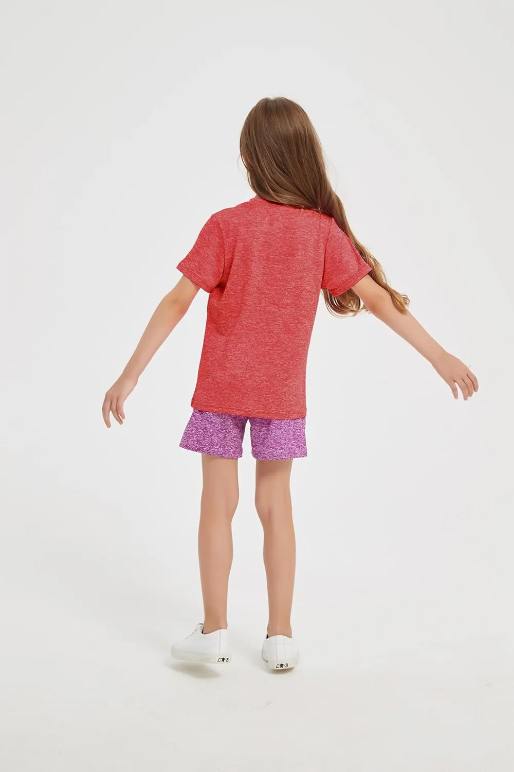 4-Pack Kids/Girls/Teen Girls Active Quick Dry T-Shirts Short Sleeve Shirts Athletic Performance T-Shirt5-18 Years