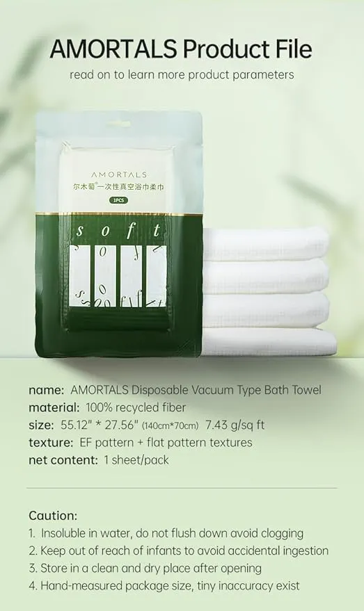 6 Packs Large Compressed Towel, 55.12'' x 28'' Disposable Cotton Bath Towels, Portable Thick Cotton Towel Reusable Suitable for Hiking Camping Beach Swimming and Traveling