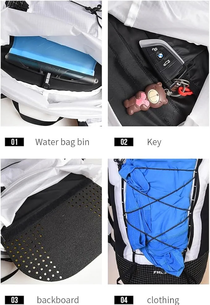 AONIJIE 22L Hiking Backpack for Men Women Adjustable Multifunctional Backpacking Running Hydration for Climbing Camping (White)