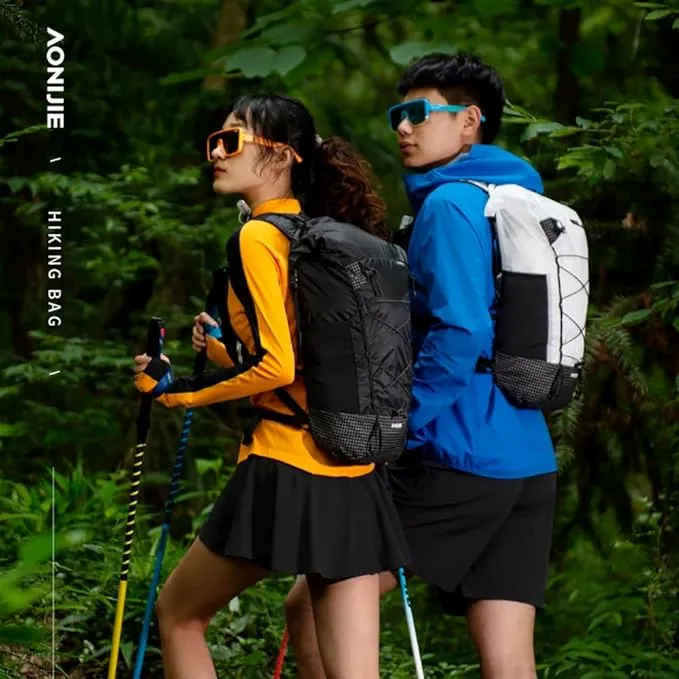 AONIJIE 22L Hiking Backpack for Men Women Adjustable Multifunctional Backpacking Running Hydration for Climbing Camping (White)