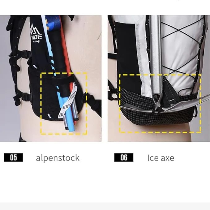 AONIJIE 22L Hiking Backpack for Men Women Adjustable Multifunctional Backpacking Running Hydration for Climbing Camping (Yellow)