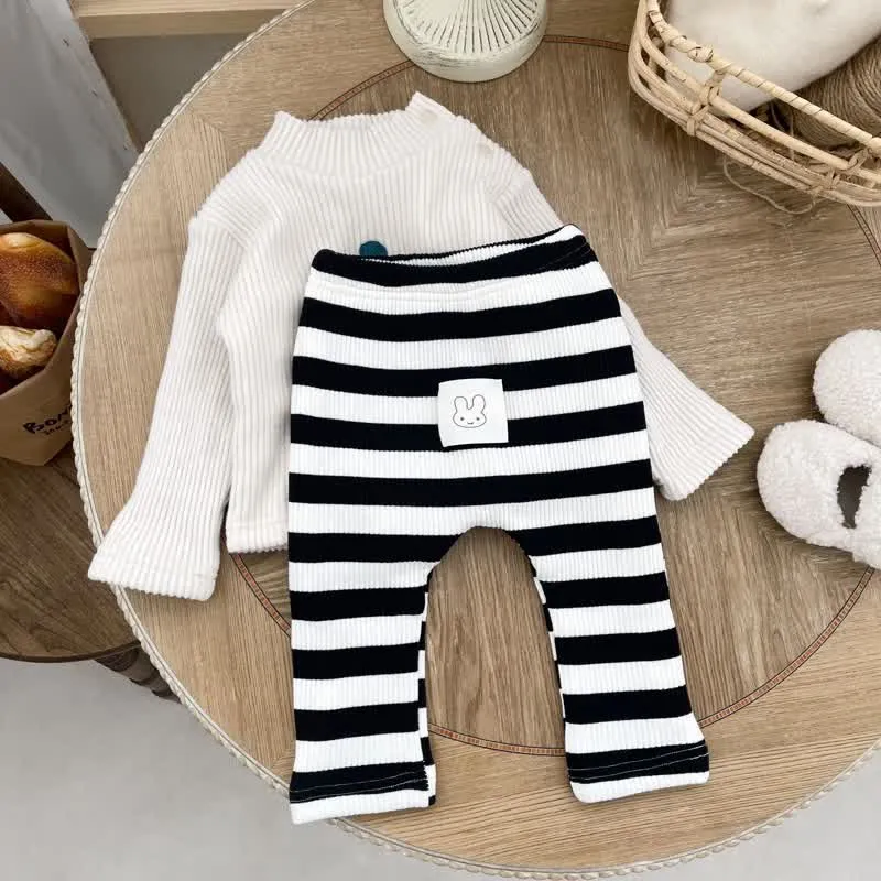 Baby Bunny Striped Fleece Lined Leggings