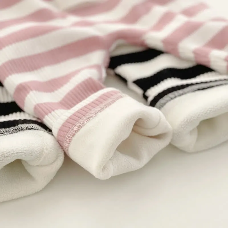 Baby Bunny Striped Fleece Lined Leggings