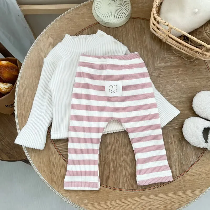 Baby Bunny Striped Fleece Lined Leggings