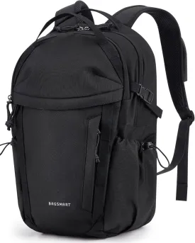 BAGSMART Travel Backpack for Men and Women, Lightweight 15.6" Laptop Backpack, Large Weekender Bag, Water Resistant Stylish Casual Daypack for Flight, College, Outdoor, Black