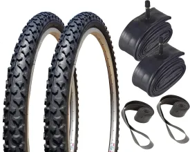 Bike Tires, 26" x 2.00" Alpha Bite MTB - Tire, Tube and Rim Strip Bundle