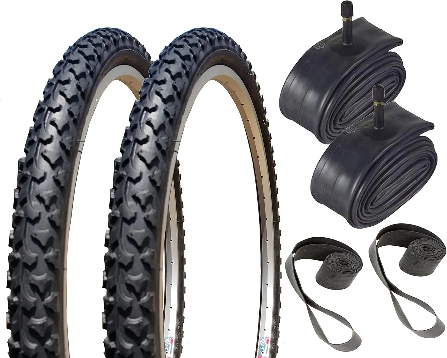 Bike Tires, 26" x 2.00" Alpha Bite MTB - Tire, Tube and Rim Strip Bundle