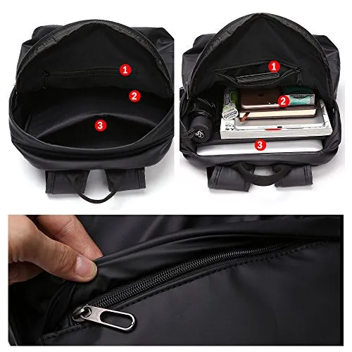 Bison Denim Classic Water Repellent Backpack Computer Travel Hiking Laptop Backpacks Daypack Black