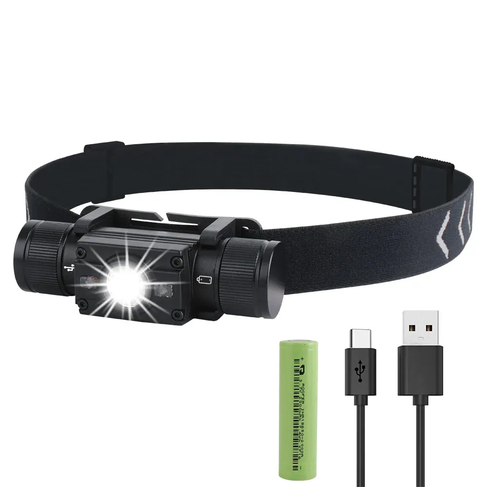 BORUiT D10 L2 LED Headlamp Powerful 3000LM Waterproof Headlight Type-C Rechargeable 18650 Head Torch