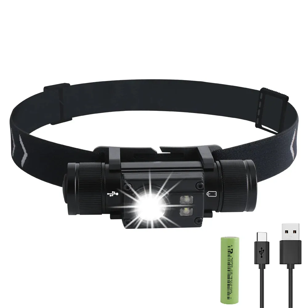 BORUiT D10 L2 LED Headlamp Powerful 3000LM Waterproof Headlight Type-C Rechargeable 18650 Head Torch