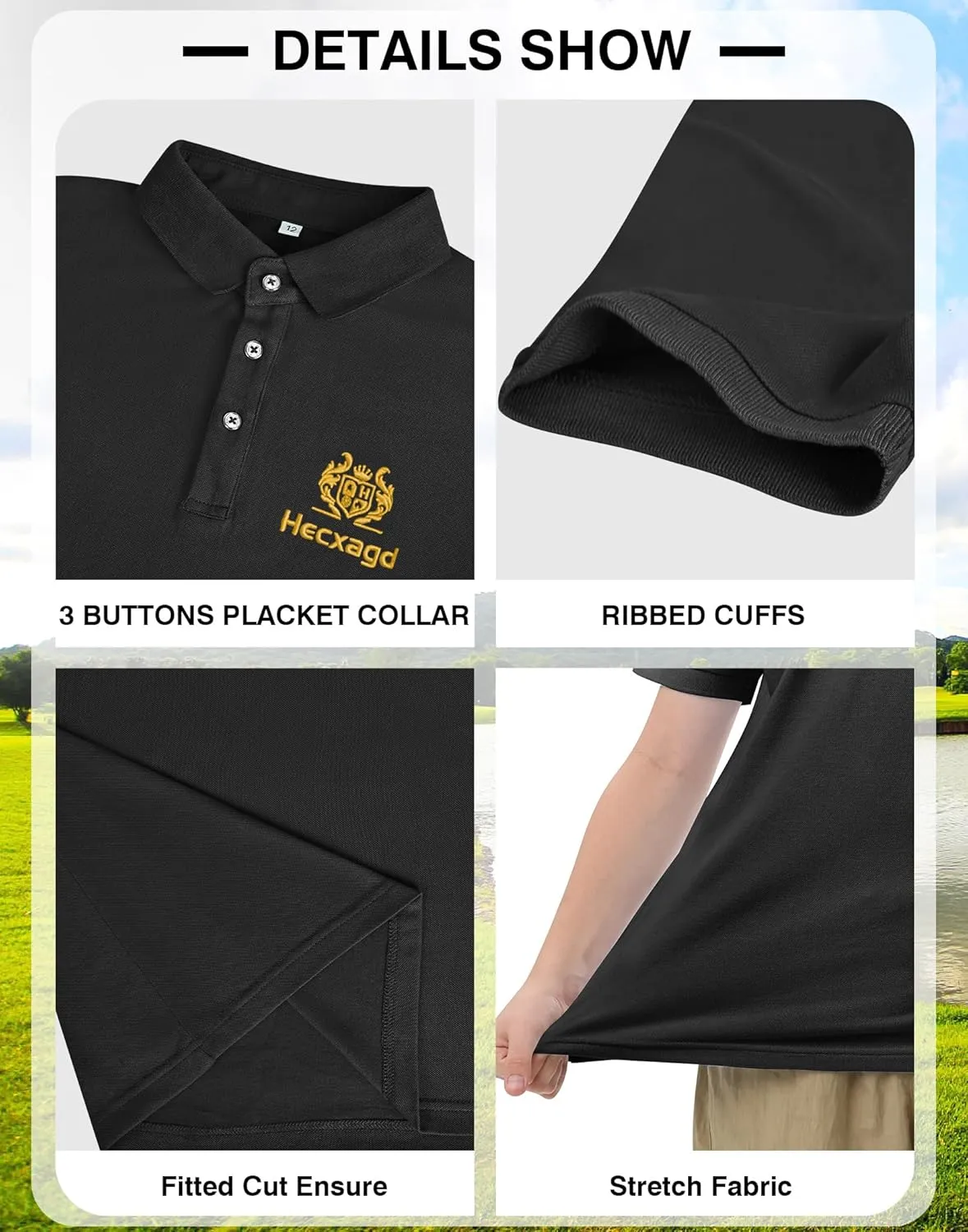 Boys Polo Shirt Cotton Performance Kids Golf Polo Shirts Short Sleeve Dry Fit School Uniform for Boy Toddler to Youth 4T-16Y