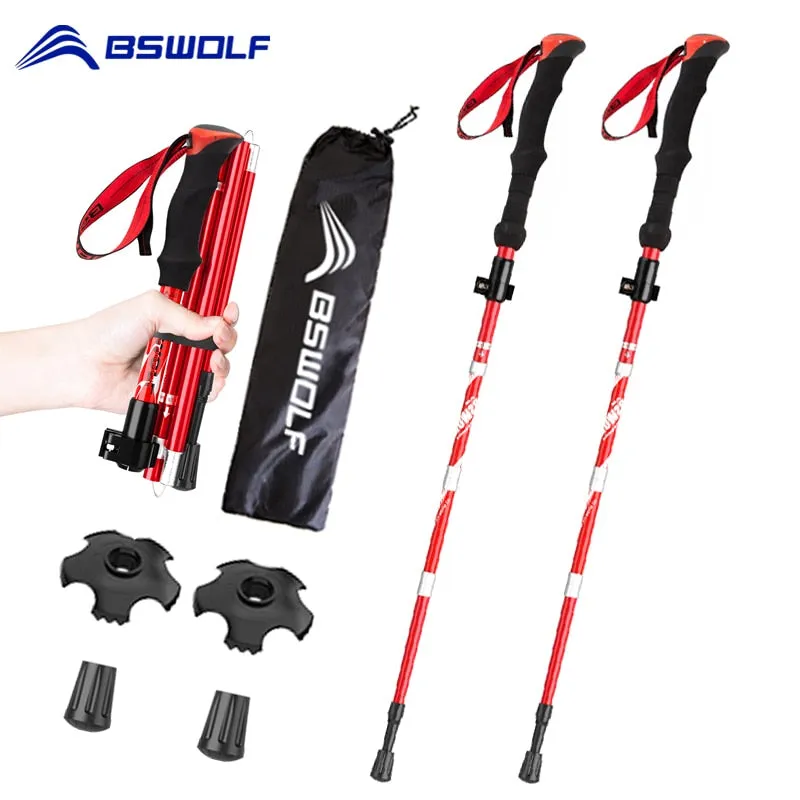 BSWOLF 2Pcs Ultralight Trekking Poles