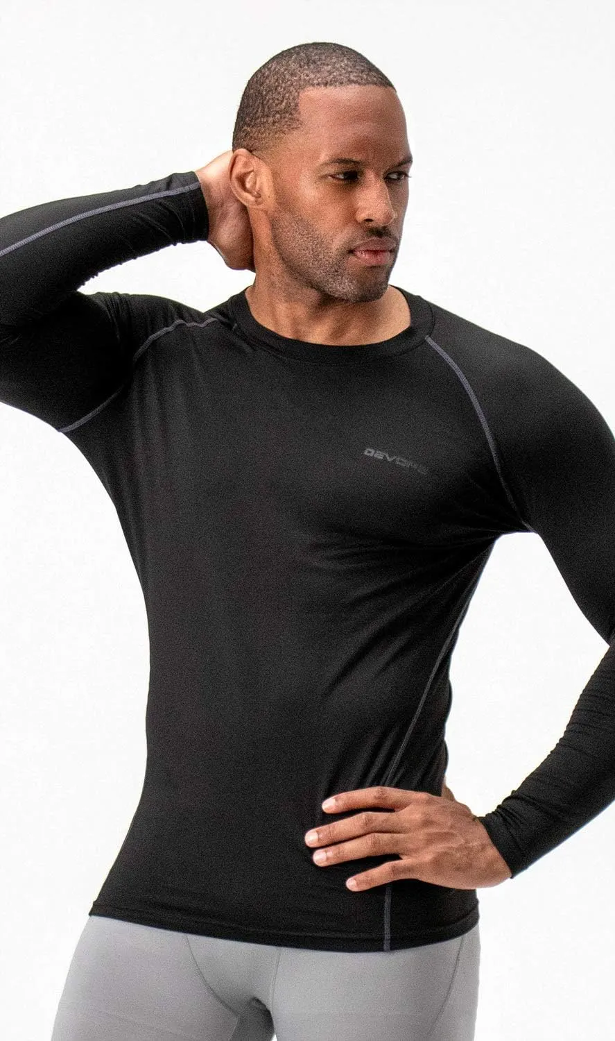 DEVOPS 2 Pack Men's Thermal Long Sleeve Compression Shirts