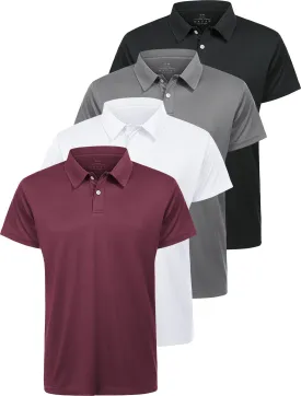 Femdouce Polo Shirt Mens Polo Shirts Short Sleeve Moisture Wicking Shirts for Men Polo Golf Shirt Men Athletic Fit 1-4 Packs