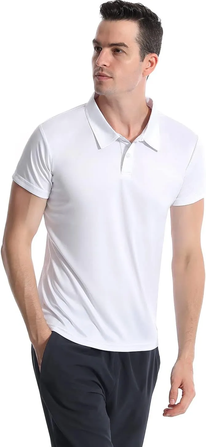 Femdouce Polo Shirt Mens Polo Shirts Short Sleeve Moisture Wicking Shirts for Men Polo Golf Shirt Men Athletic Fit 1-4 Packs