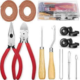 Glove Relacing Kit for Baseball or Softball Mitts Baseball Care Kit Include 2 Strips 78.74 inch Lace Drawstring Threader 4 Glove Locks 5 Lacing Tools with Box