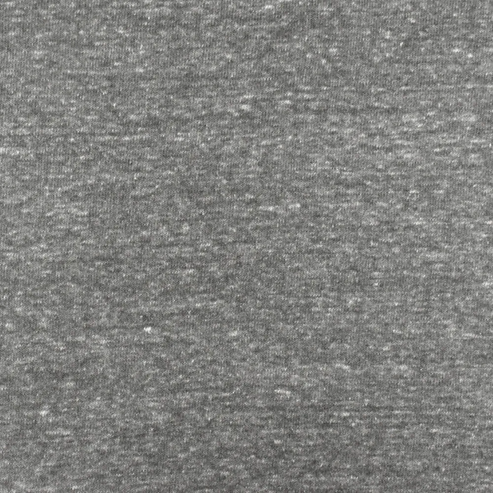 Heather Gray-White Stretch Cotton-Poly Brushed Baby Terry Fleece Knit Fabric