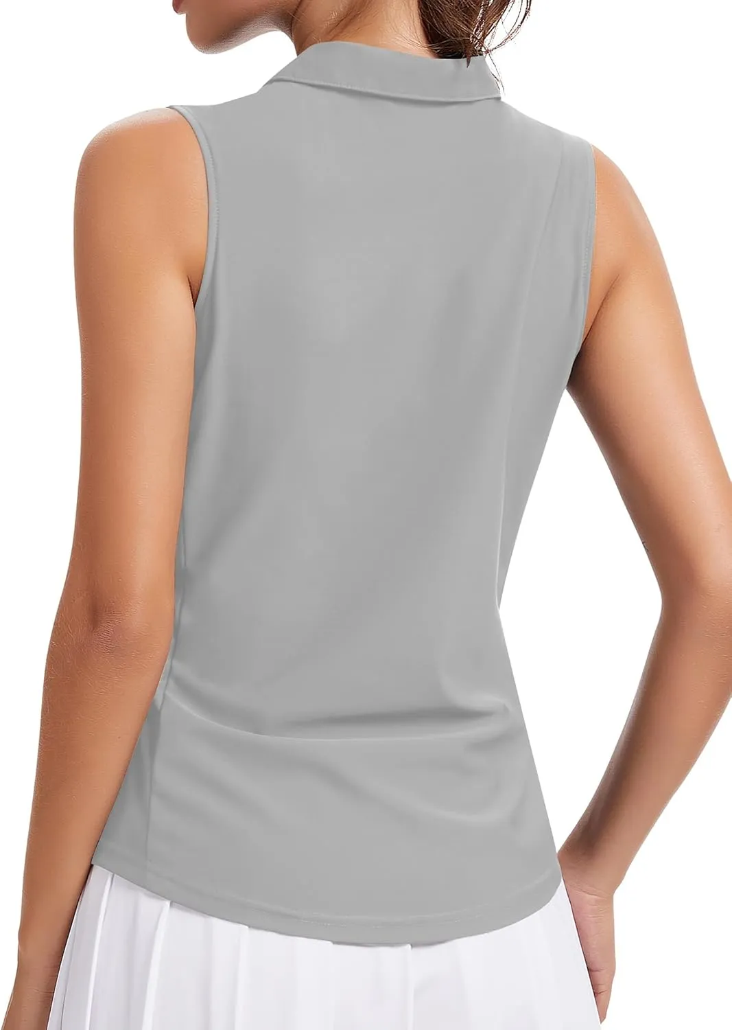 JoyGirl Women Golf Shirt Sleeveless Polo Shirts for Women Zip Up Collared Tennis Shirts Lightweight Athletic Tank Top
