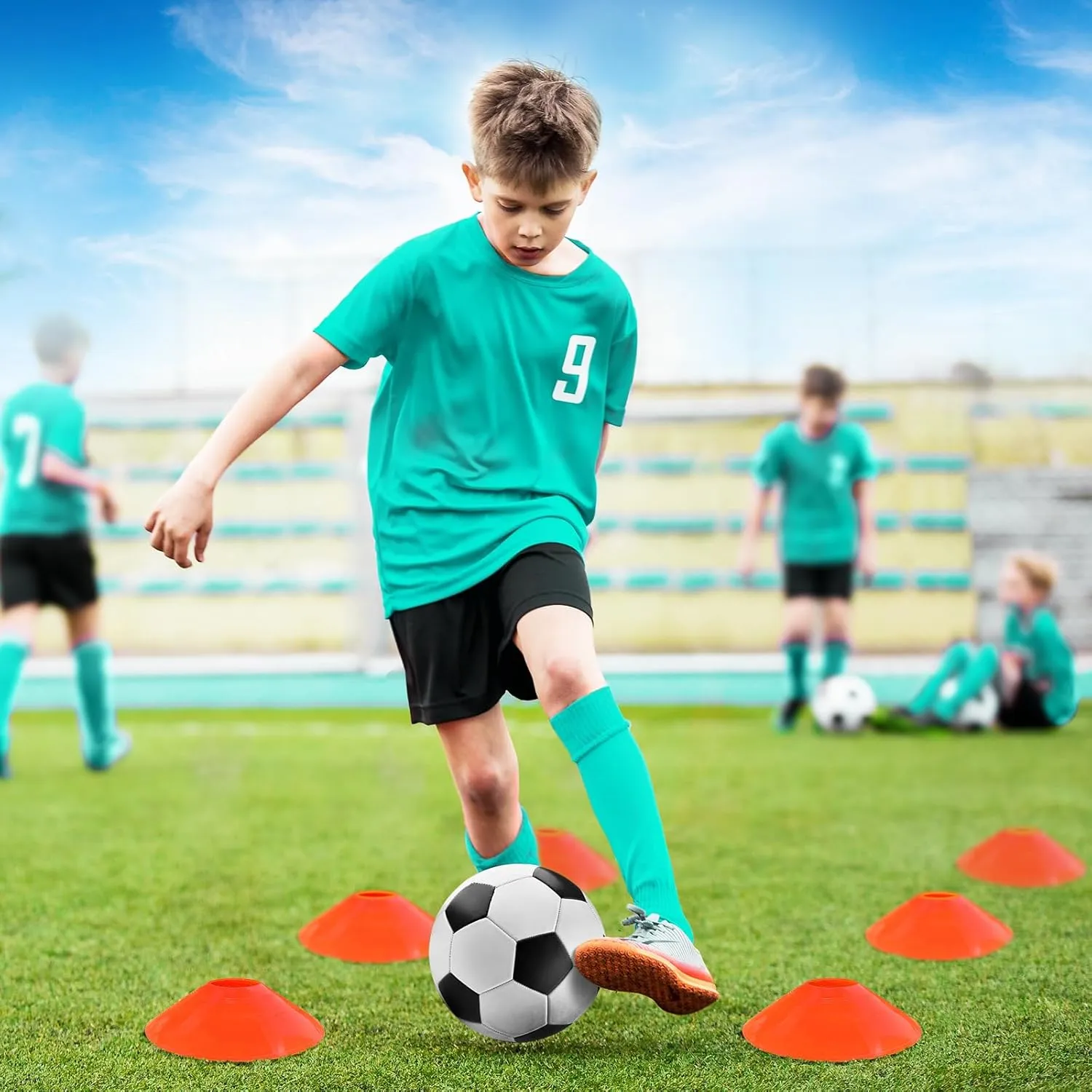 Kids Soccer Goals for Backyard Set - 2 of 4' x 3' Portable Soccer Goal Training Equipment, Pop Up Toddler Soccer Net with Soccer Ball, Soccer Set for Kids and Youth Outdoor Games, Sports, Play