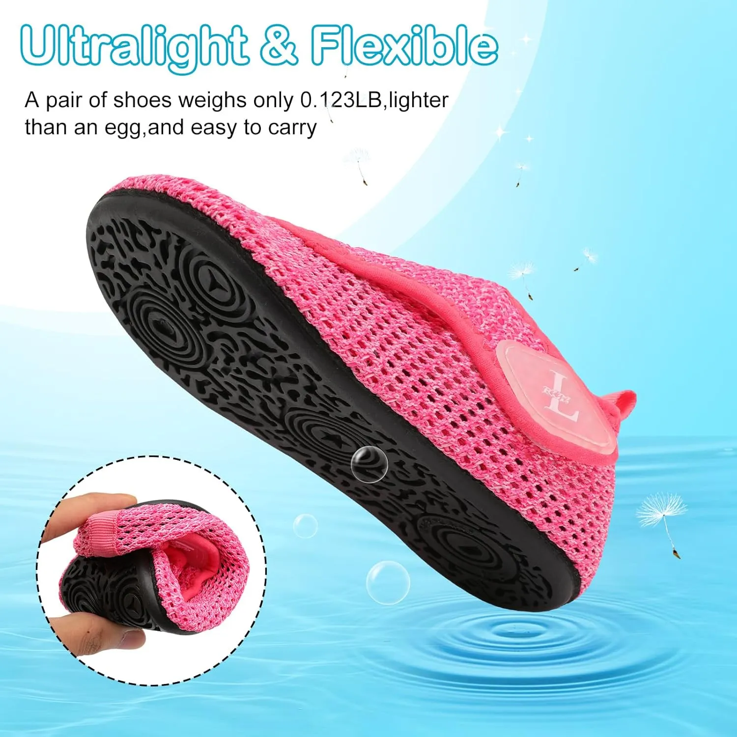 L-RUN Toddler Water Shoes Boys Girls Barefoot Beach Swim Shoes Quick Dry Kids Aqua Socks Non-Slip Wide Baby House Slippers