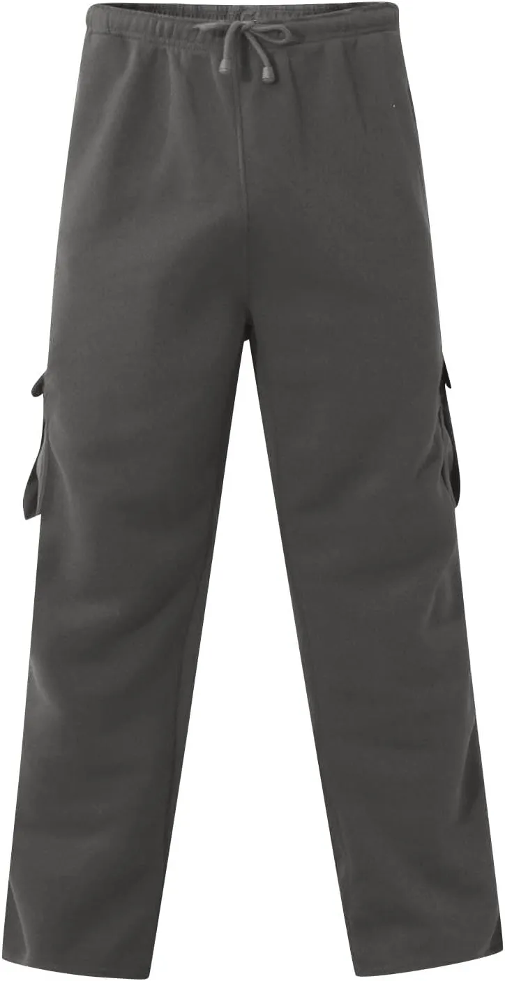 Mens Cargo Sweatpants Plus Size Baggy Jogger Sweatpants Drawstring Open Leg Big and Tall Workout Pants with Pockets