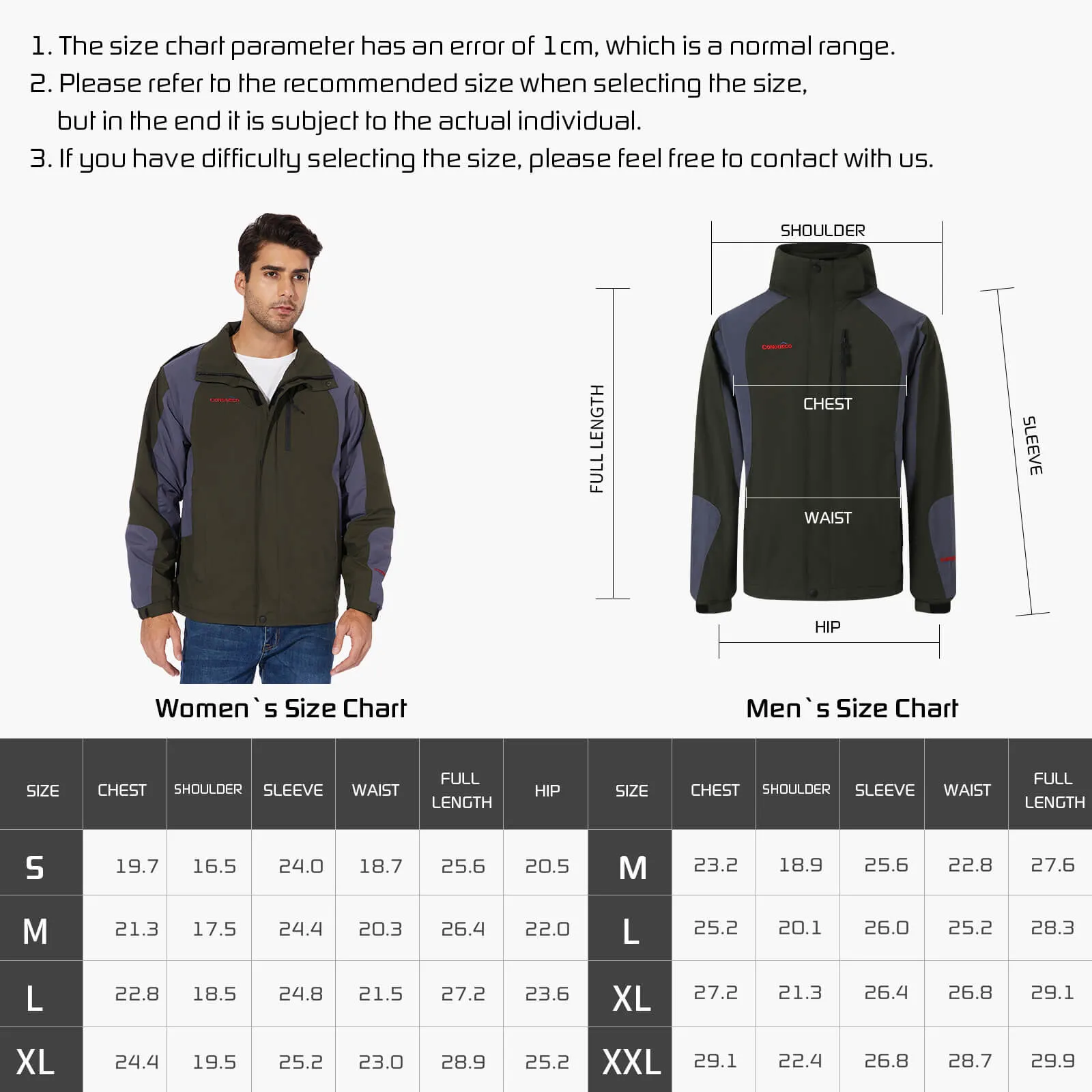 Men's Heated Outdoor Soft Shell Jacket-Dark Green