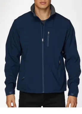 Men's Soft Shell Bonded Jacket-NJ650-Navy-Grey