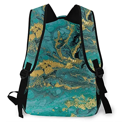 Multi leisure backpack,Marble Acrylic, travel sports School bag for adult youth College Students