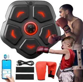 Music Boxing Machine, Smart Music Boxing Machine with Boxing Gloves, Wall Mounted LED Light Punching Machine, Bluetooth Connected 9 Speed & Mode Adjustment, for Adults and Kids Home Workout