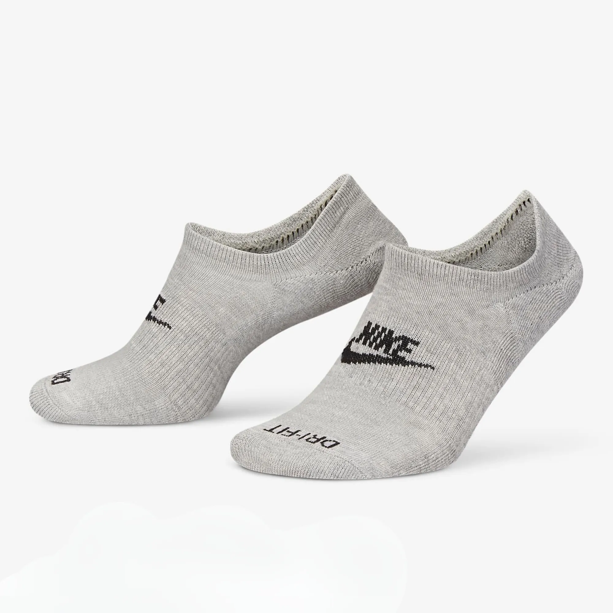 Nike Everyday Plus Cushioned No Show Footie (3 Pair) Grey