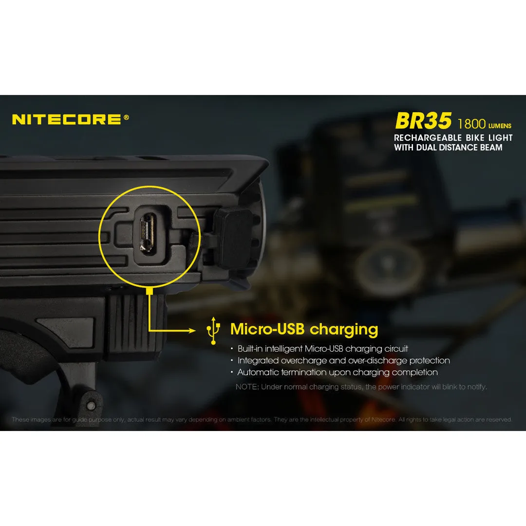 Nitecore BR35 Dual Distance Beam Bike Light (1800 Lumen | Rechargeable)