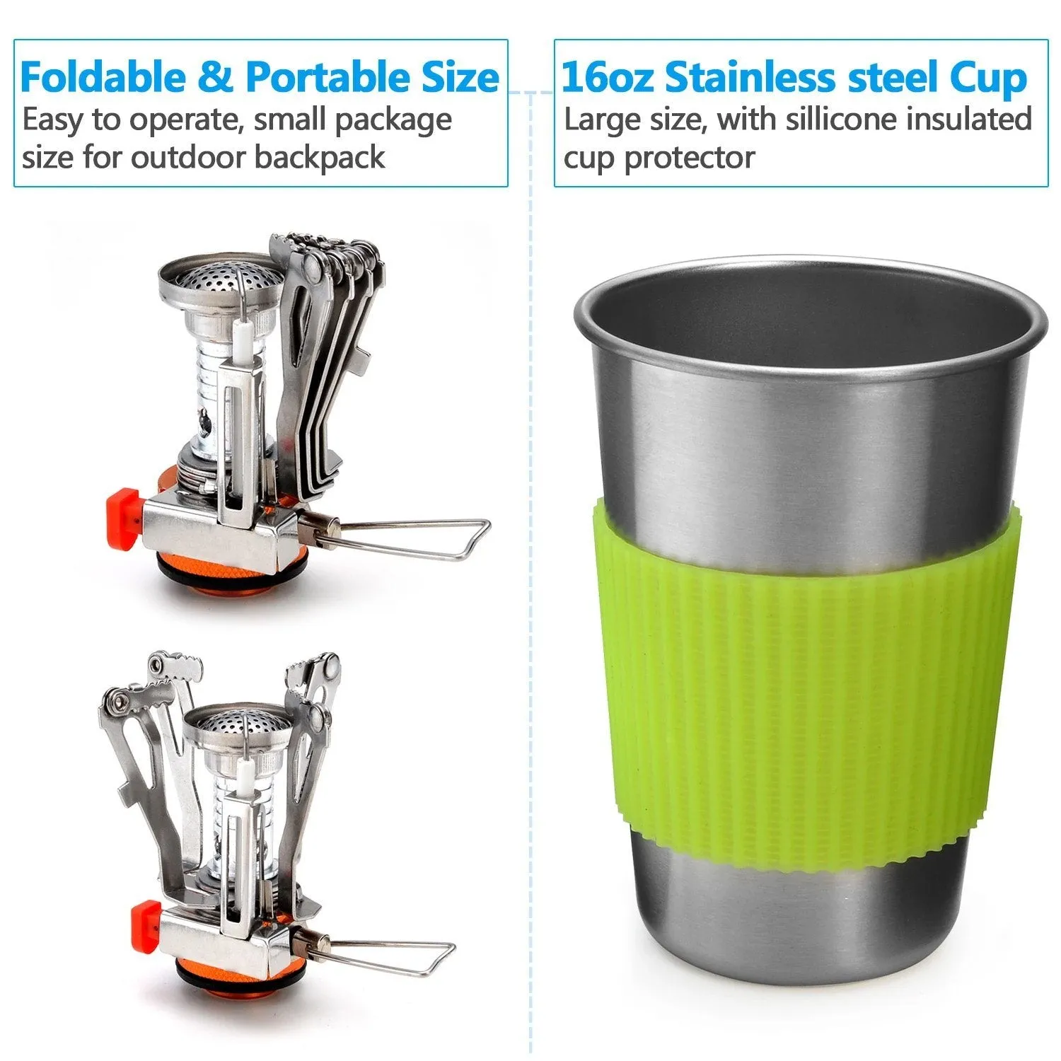 ODOLAND Camping Cookware Kit Lightweight Portable Cookware Set