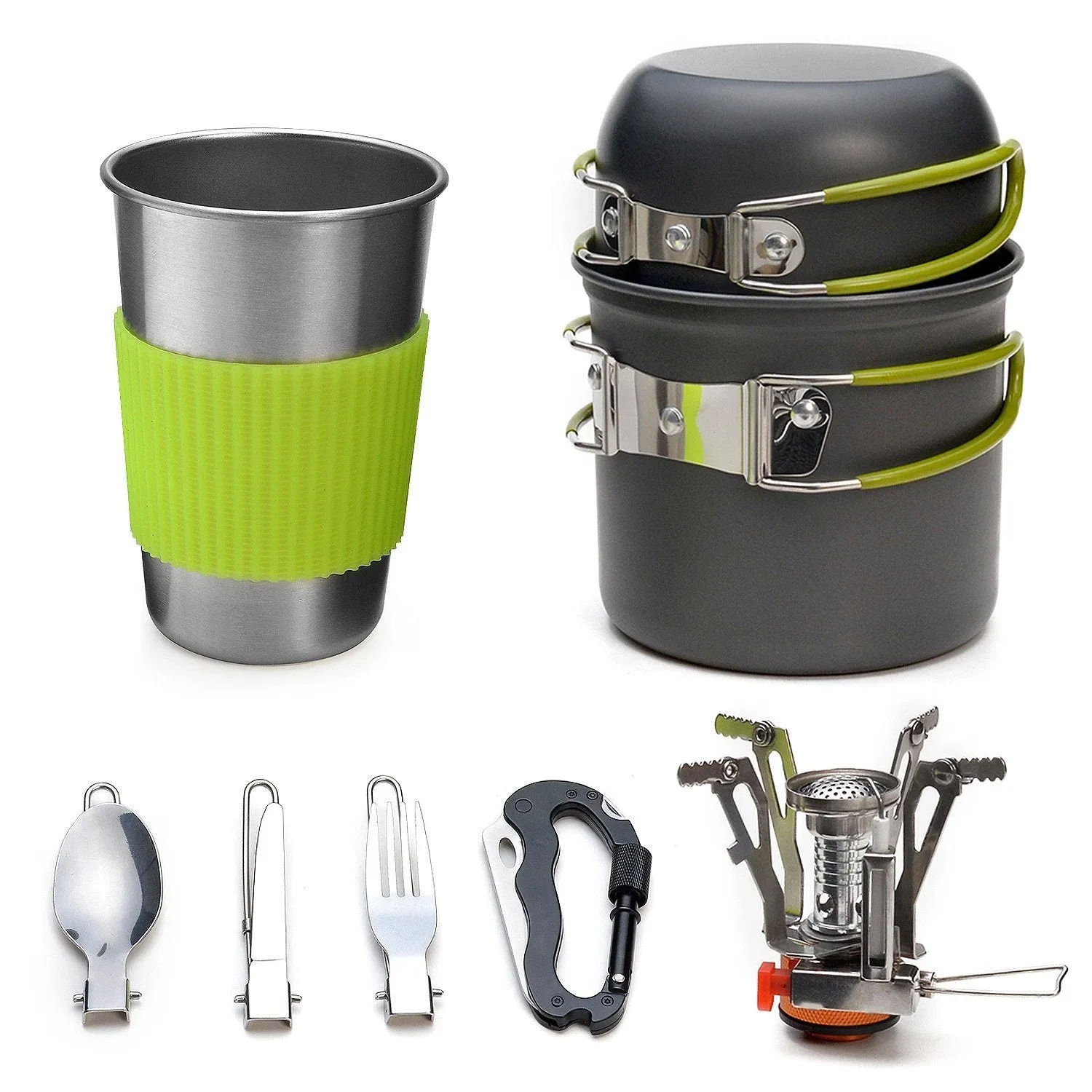 ODOLAND Camping Cookware Kit Lightweight Portable Cookware Set