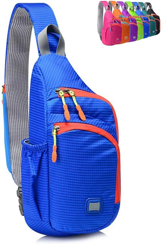 Peicees Small Sling Backpack Waterproof Unisex Shoulder Bag Chest Crossbody Daypack