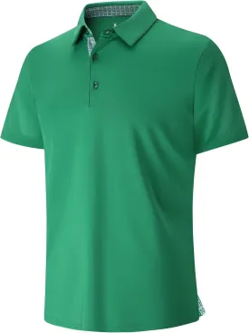 SAMERM Golf Shirts for Men Dry Fit Short Sleeve Moisture Wicking Casual Solid Stylish Mens Polo Shirts