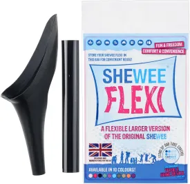 SHEWEE Flexi  The Original Female Urinal  Made in The UK  Reusable, Flexible & Portable Urination Device. Festival, Camping, Car, Hiking Essentials for Women. Stand to Pee Funnel W/Extension Pipe