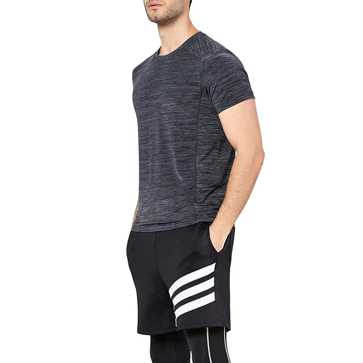 Sidiou Group Anniou Summer Gym Workout Running Tshirt Short Sleeve Quick Dry T-shirt Bodybuilding Training Sport T Shirt