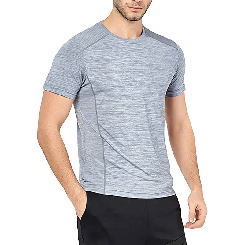 Sidiou Group Anniou Summer Gym Workout Running Tshirt Short Sleeve Quick Dry T-shirt Bodybuilding Training Sport T Shirt