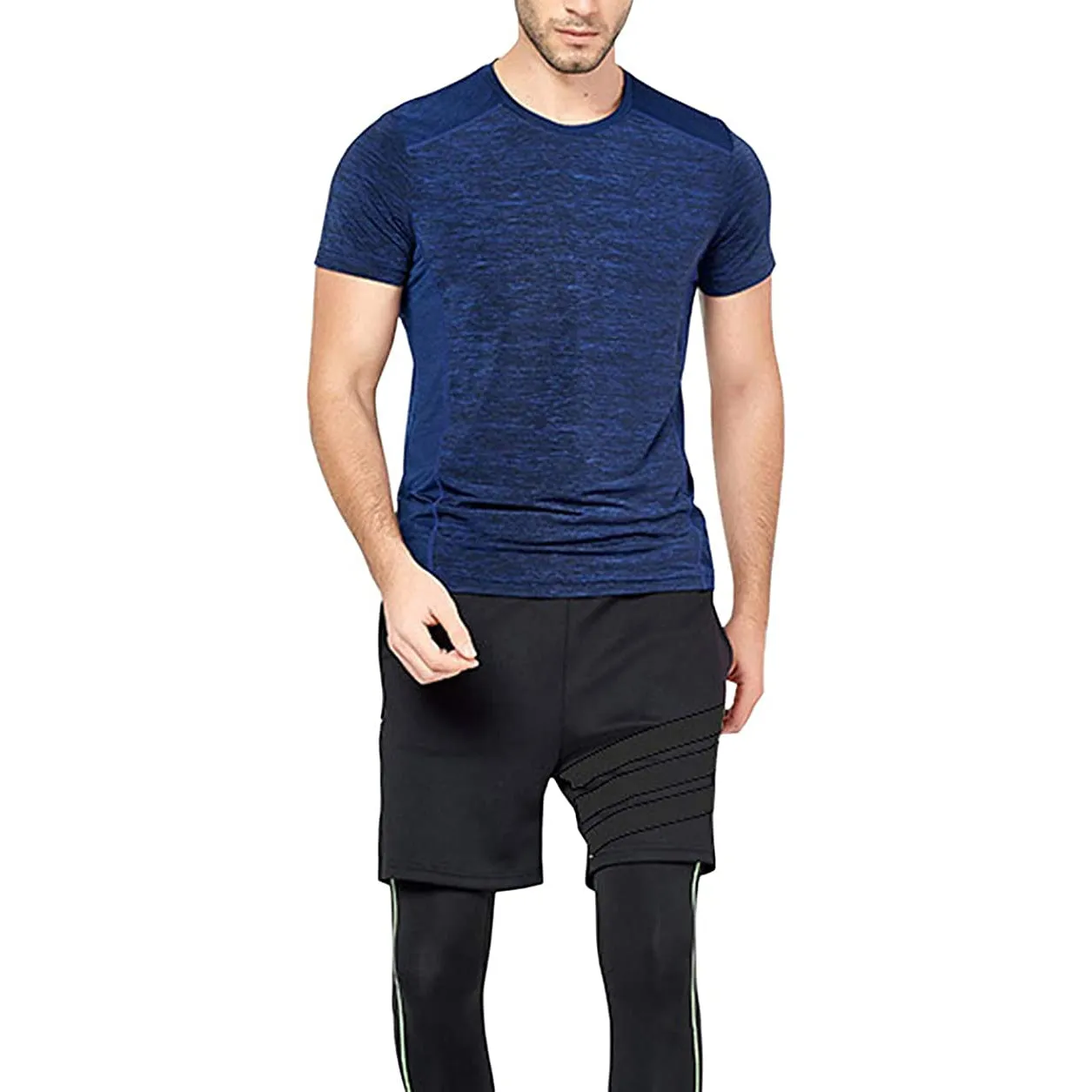 Sidiou Group Anniou Summer Gym Workout Running Tshirt Short Sleeve Quick Dry T-shirt Bodybuilding Training Sport T Shirt