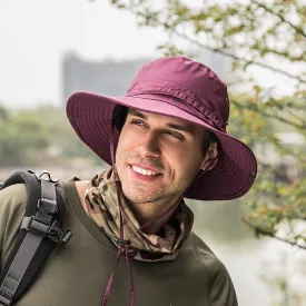 Sidiou Group Outdoor Hat Wide Brim Bucket Hats UV Protection Boonie Breathable Hat for Fishing