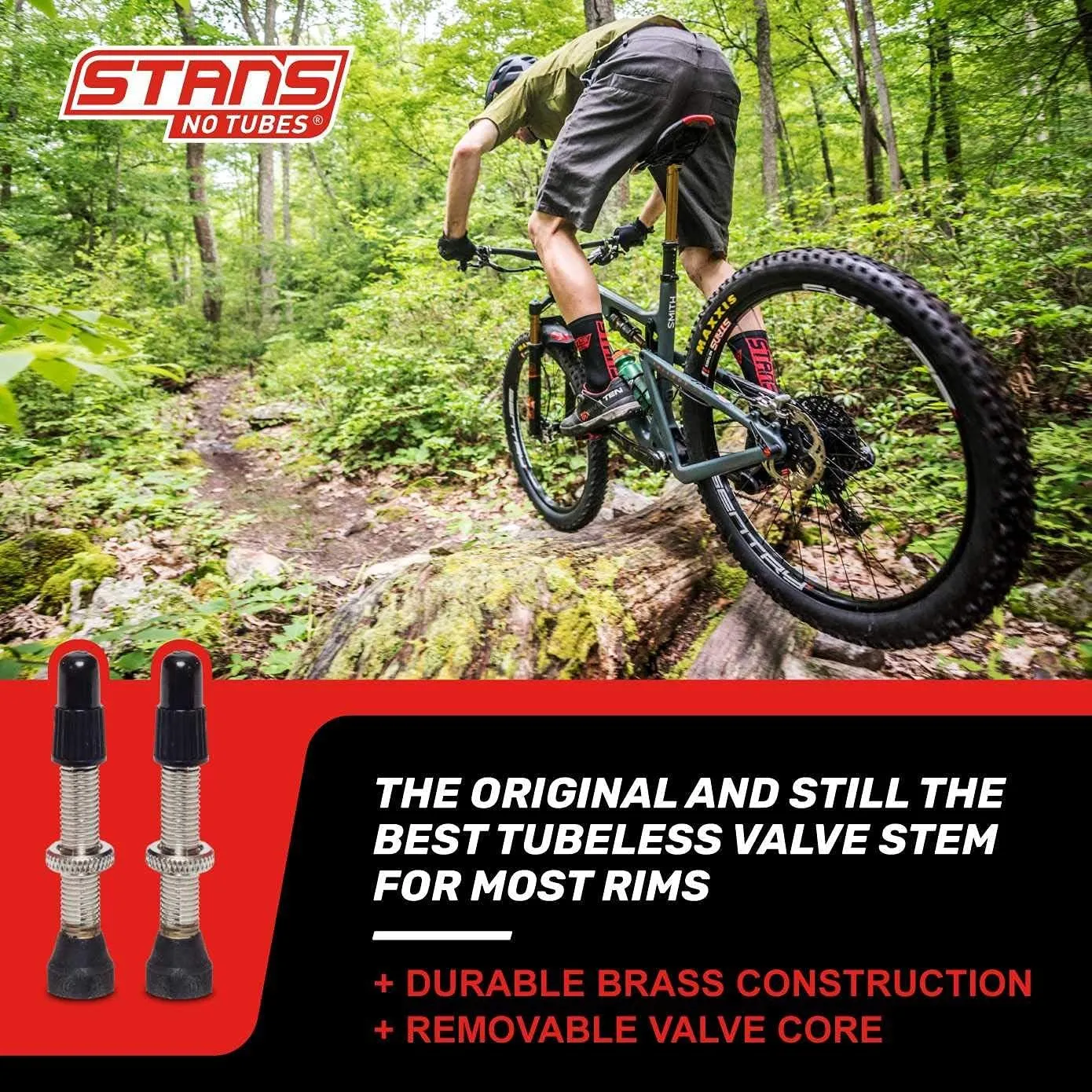 Stans-No Tubes 35mm Presta Universal Valve Stem (Carded Pair for Mountain)