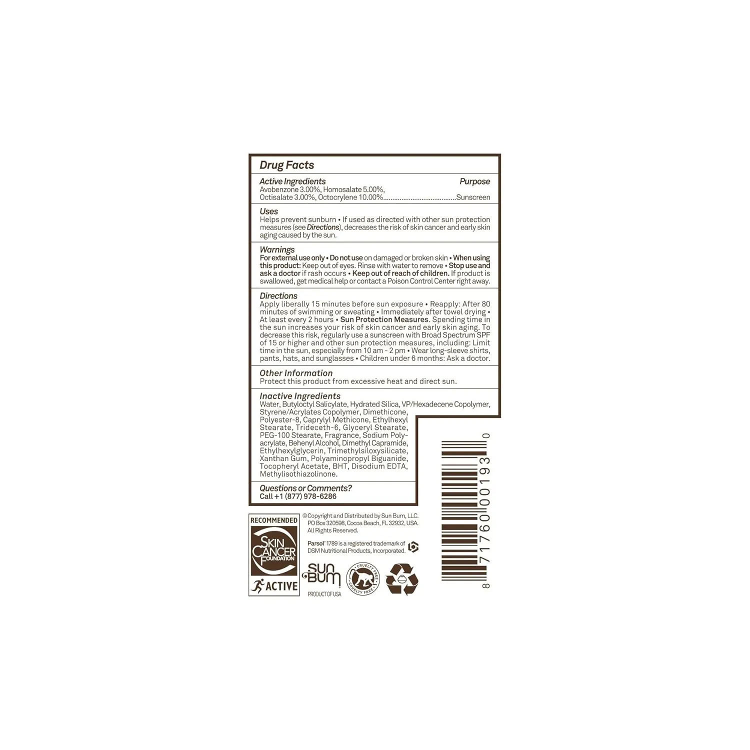 Sun Bum Original Moisturizing Sunscreen Lotion, Broad Spectrum SPF 30, 6 Fl Oz