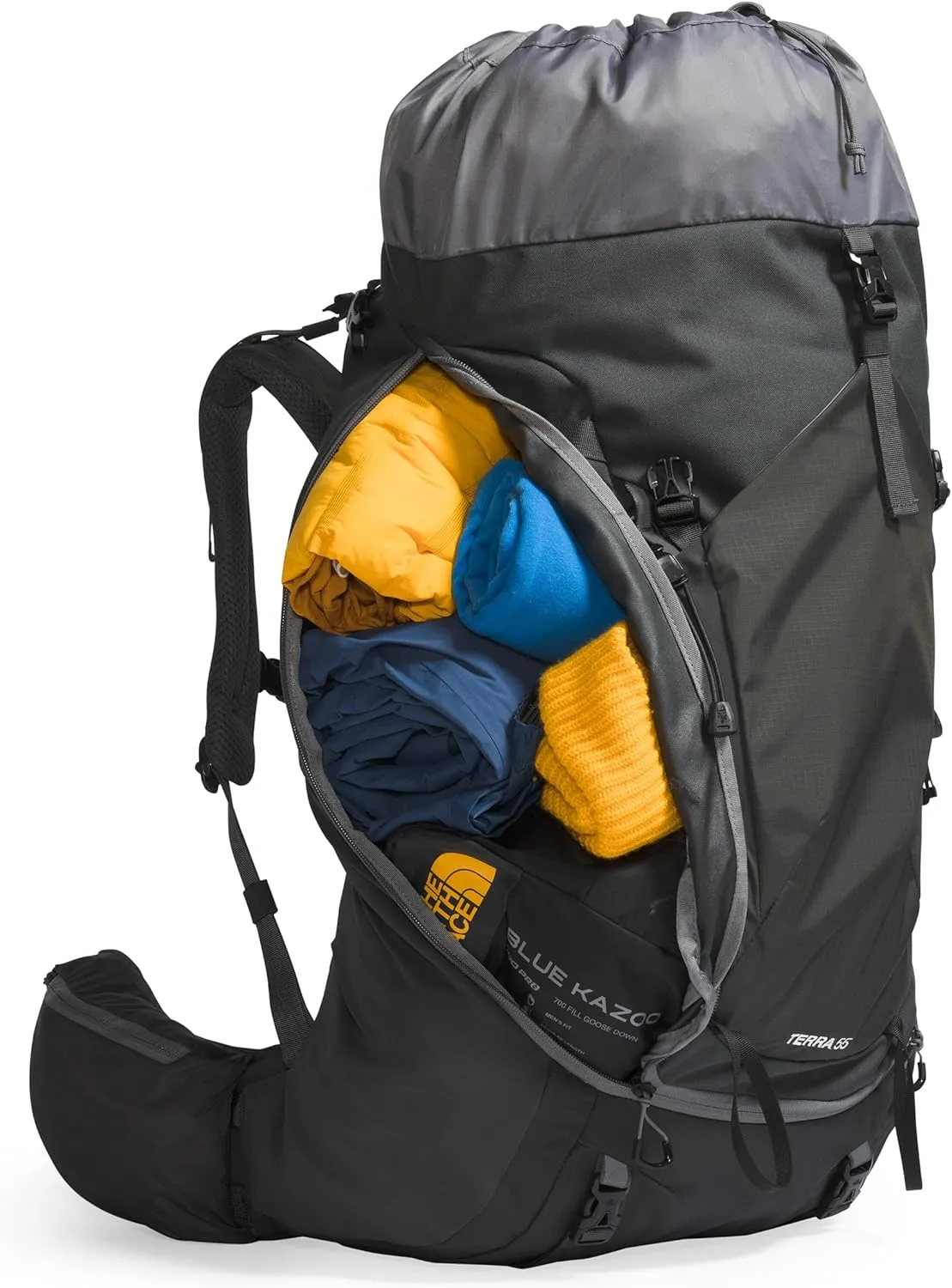 THE NORTH FACE Women's Terra 55 Backpacking Backpack, Asphalt Grey/TNF Black-NPF, X-Small/Small