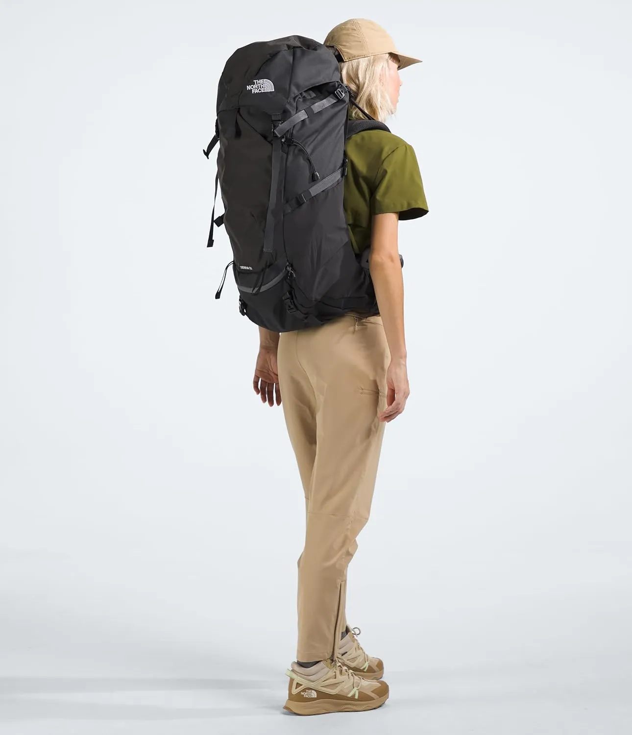 THE NORTH FACE Women's Terra 55 Backpacking Backpack, Asphalt Grey/TNF Black-NPF, X-Small/Small