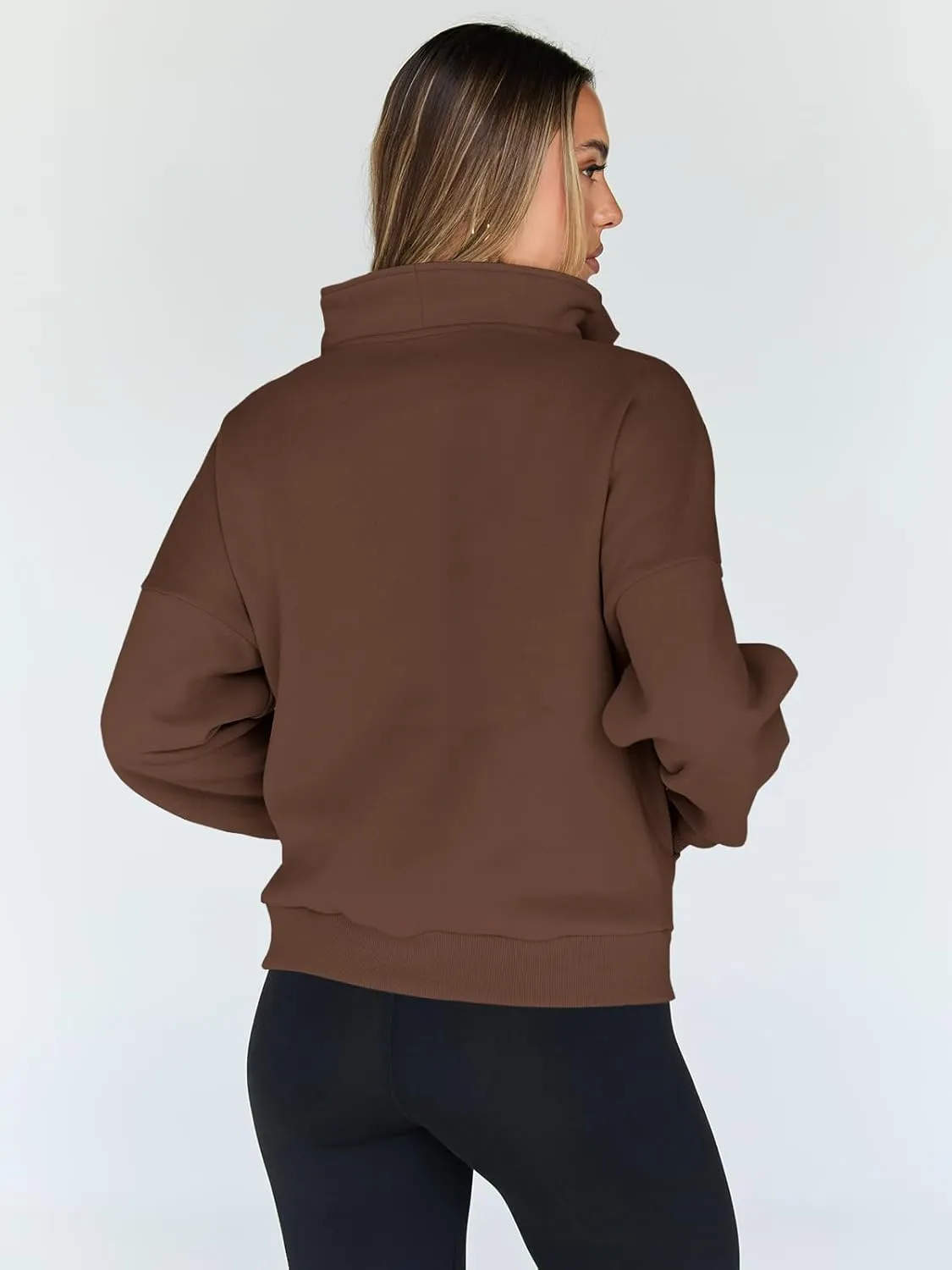 Trendy Queen Sweatshirts Quarter Half Zip Pullover Oversized Hoodies Sweaters Comfy Fall Outfits 2025 Y2K Winter Clothes
