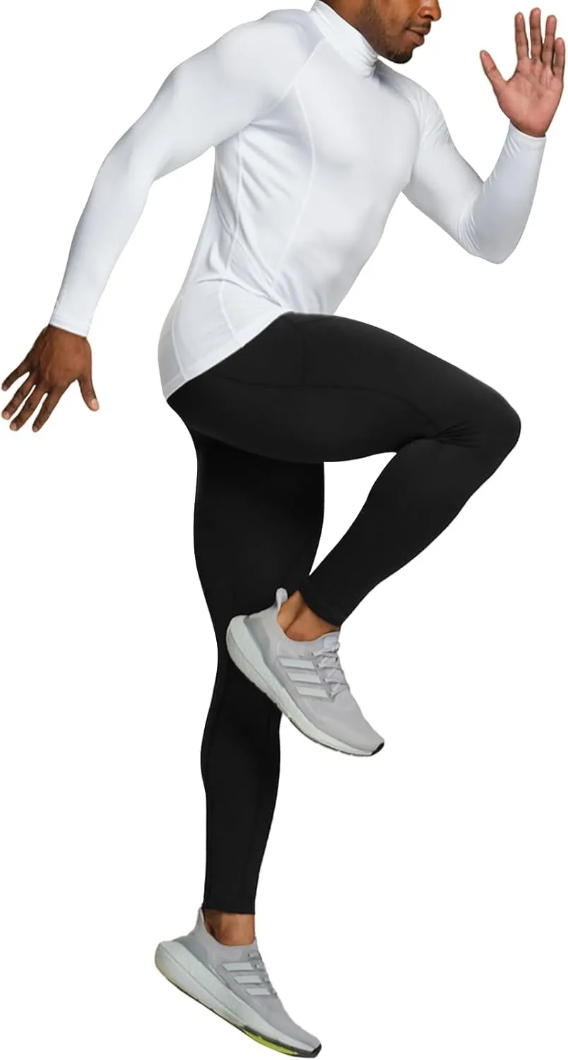 TSLA Men's Thermal Long Sleeve Compression Shirts, Mock/Turtleneck Winter Sports Running Base Layer Top