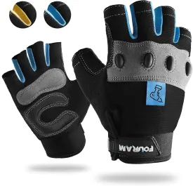 Work gloves Men Fingerless Mechanic Gloves Shock-Grip, Anti-Collision For Men Women